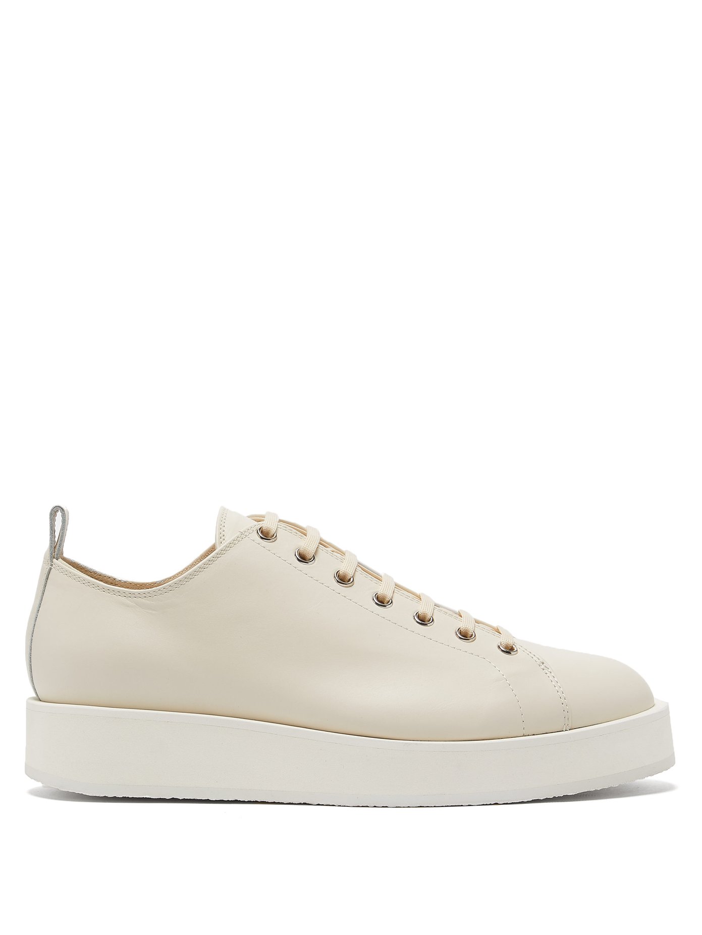 Exaggerated-sole leather trainers | Jil 