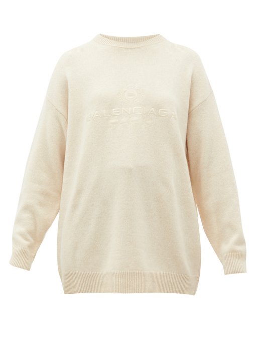 Logo-embroidered cashmere sweater 