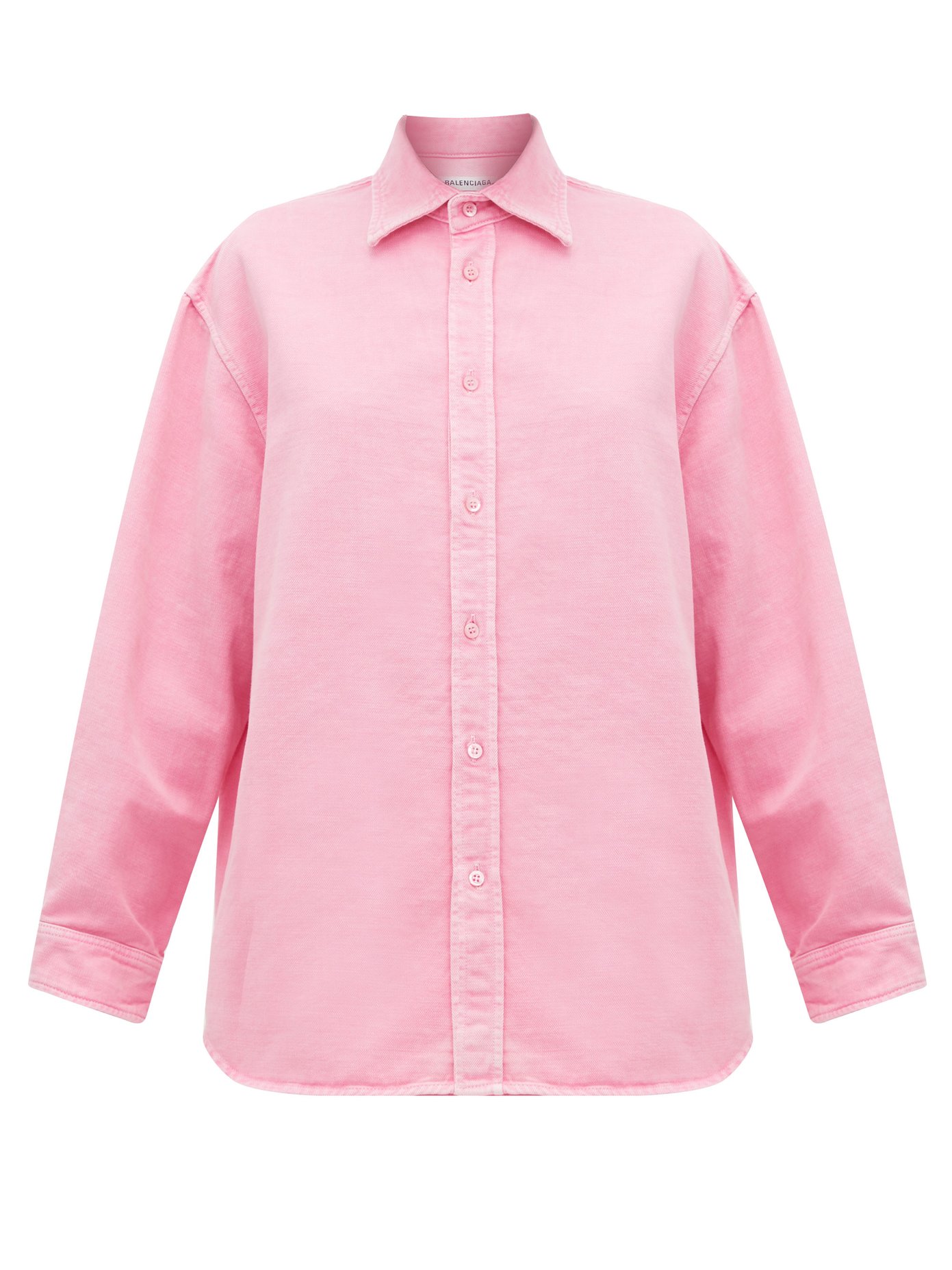 pink denim shirt
