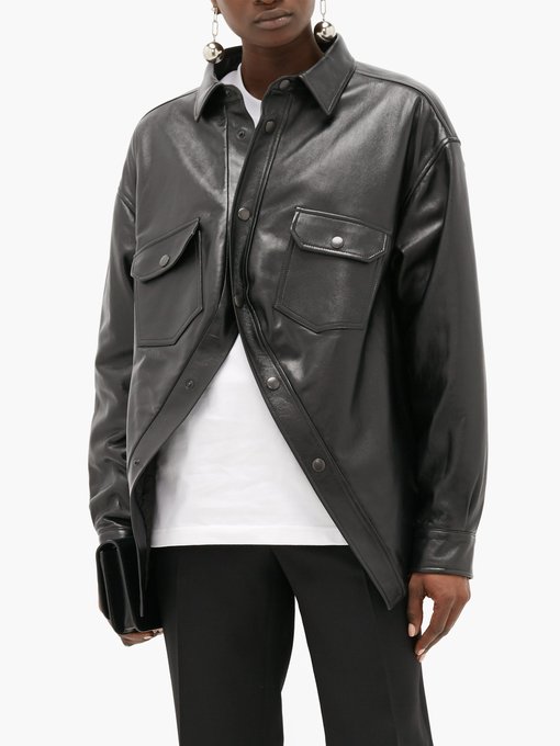 balenciaga grey leather jacket