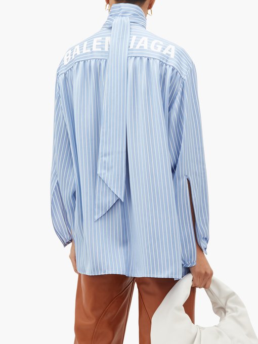 striped satin blouse