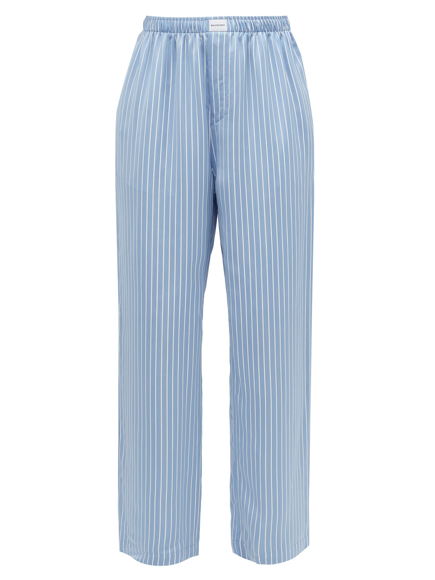 Striped satin wide-leg pyjama trousers 