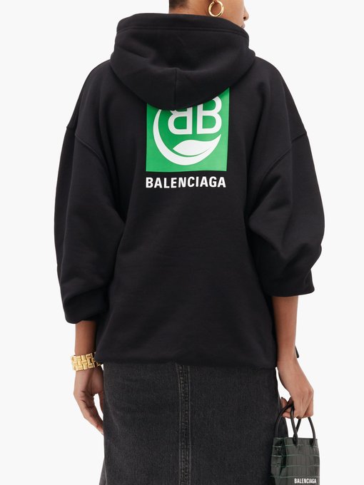 Balenciaga バレンシアガ グリーンロゴ コットンスウェットパーカー Matchesfashion マッチズファッション