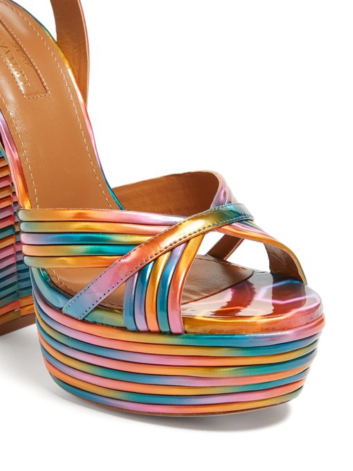 rainbow platform sandals