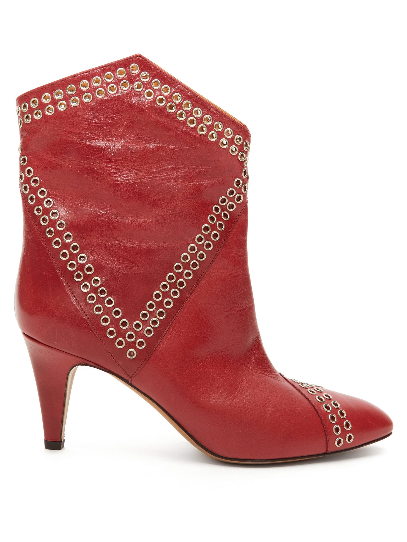 red leather ankle boots uk