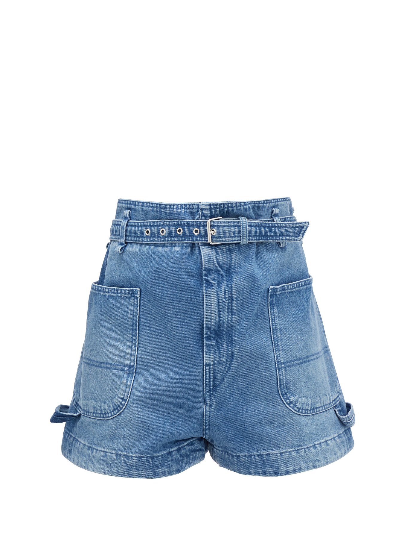 paperbag waist jean shorts