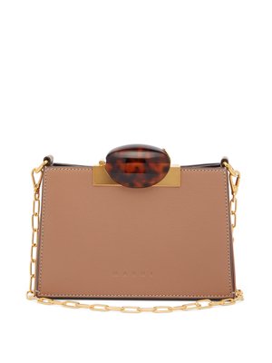 Tortoiseshell-effect clasp leather shoulder bag | Marni | MATCHESFASHION UK