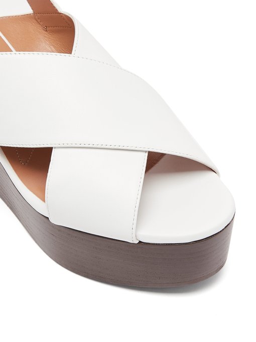 crossover wedge sandals