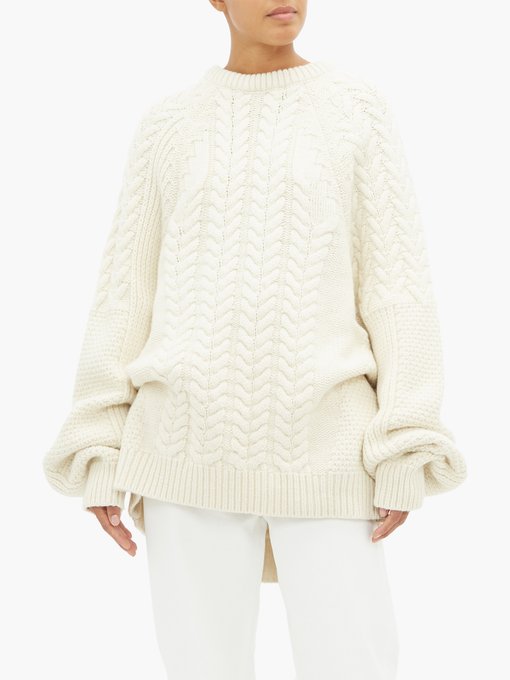 Oversized contrast-panel wool-blend sweater | Raey | MATCHESFASHION US