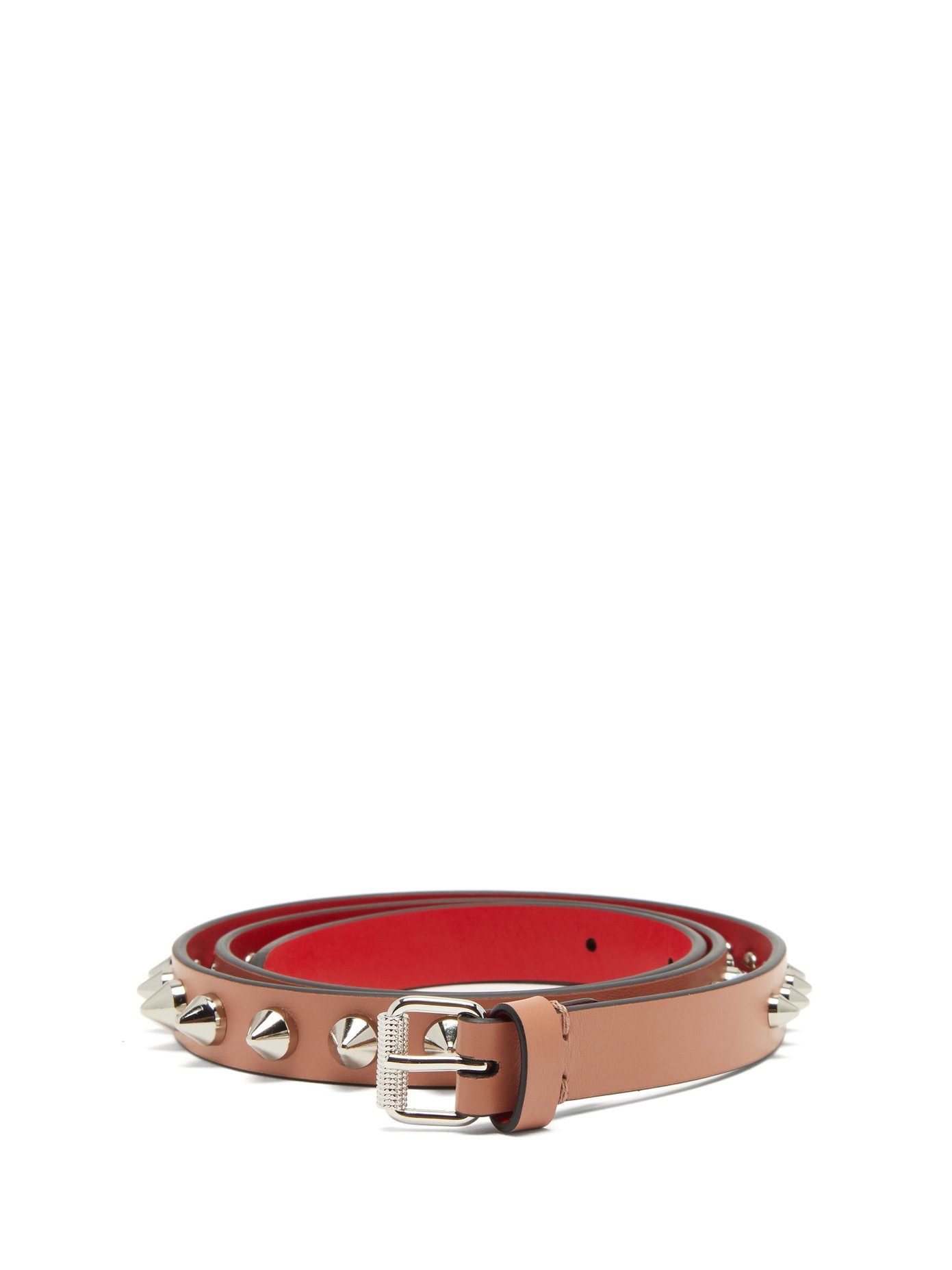 Christian Louboutin Loubilink Studded Leather Bracelet In Light Pink ...