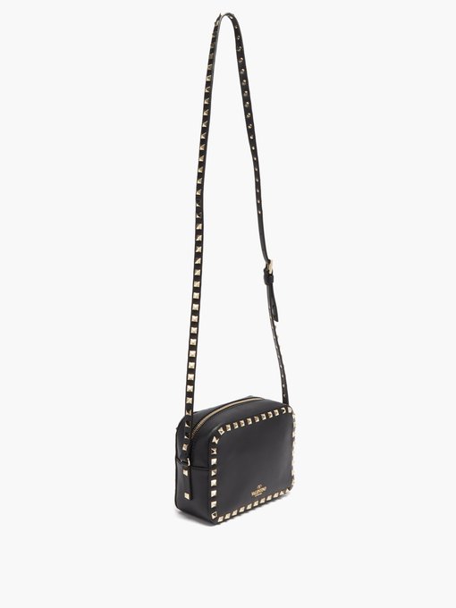 rockstud mini calfskin leather crossbody