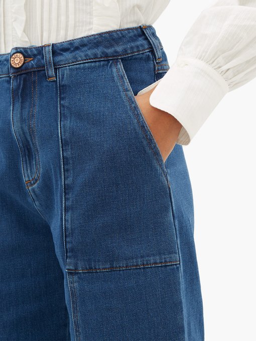 button cuff jeans