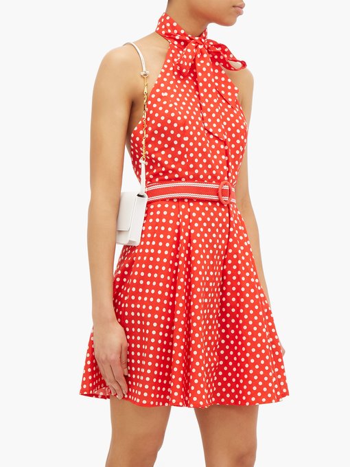 spotty halter neck dress