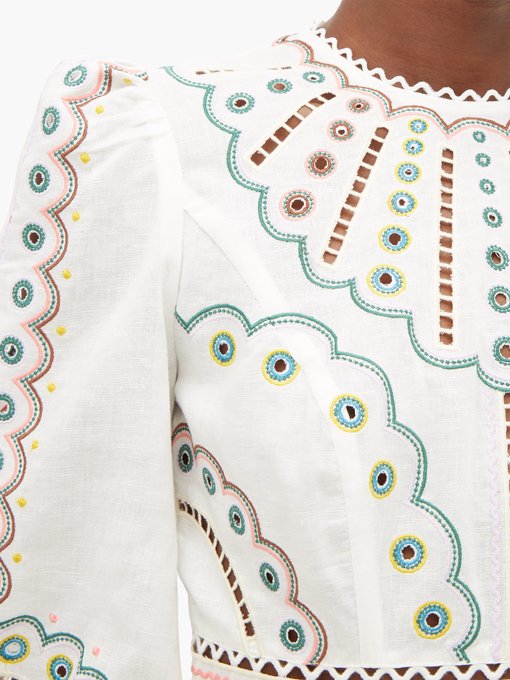 Peggy embroidered linen mini dress | Zimmermann | MATCHESFASHION UK