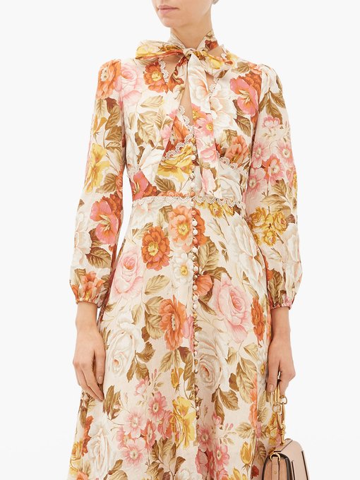 zimmermann floral linen dress