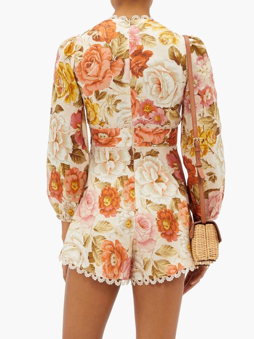 Plus Size Women/'s Floral Linen Shirt by BONITA 90s Vintage Size XL