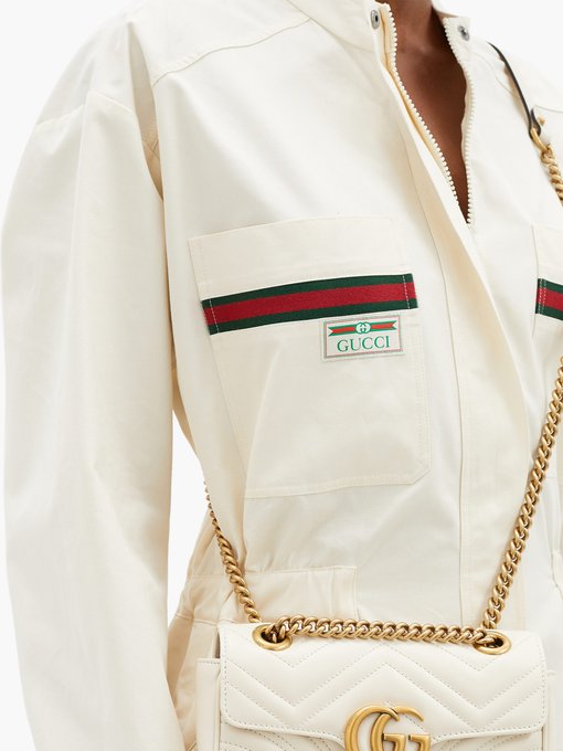 Le Rose di Eliogabalo Web-stripe cotton jumpsuit | Gucci ...