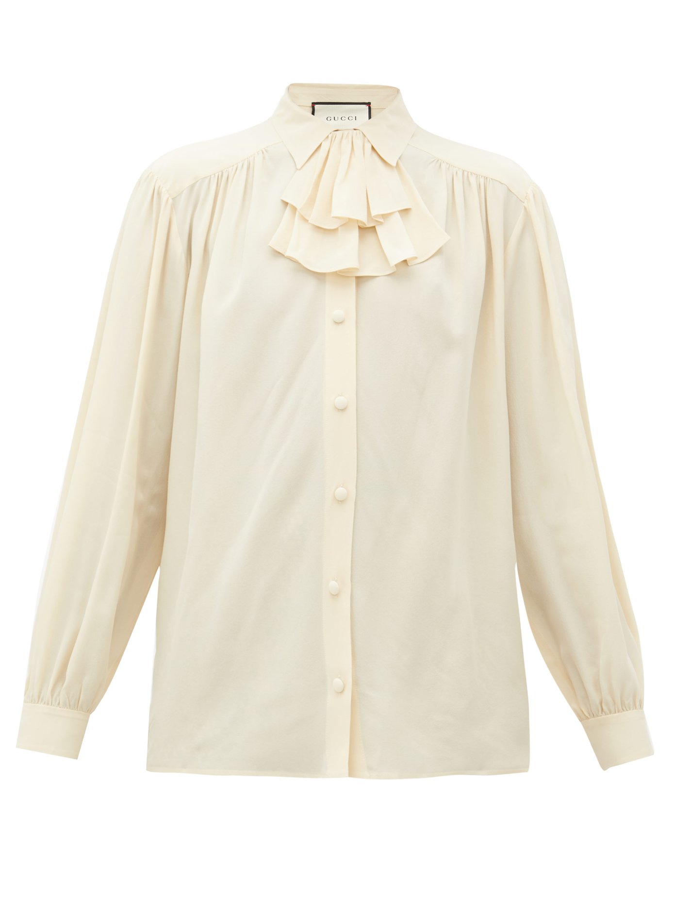 Ruffle-neck silk blouse | Gucci 