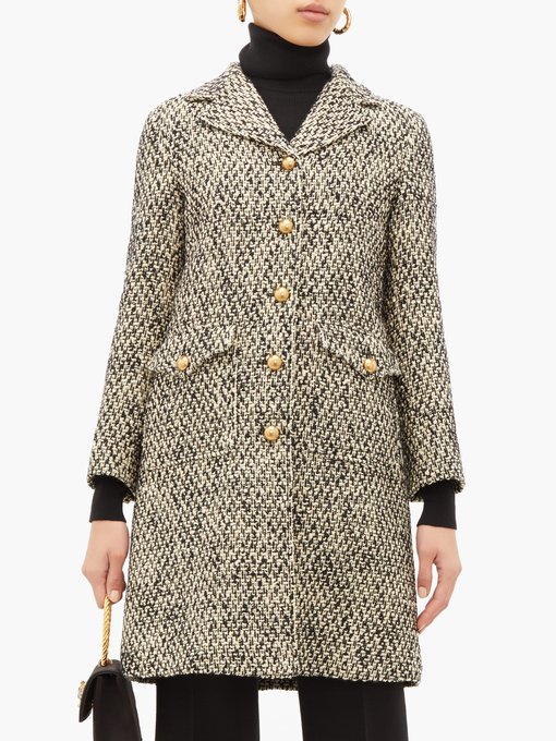 GG-martingale wool-blend tweed coat 