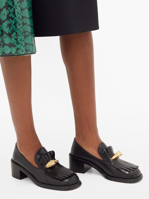 Dora leather heeled loafers | Gucci 
