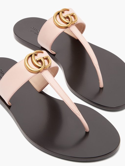 GG Marmont T-bar leather sandals 