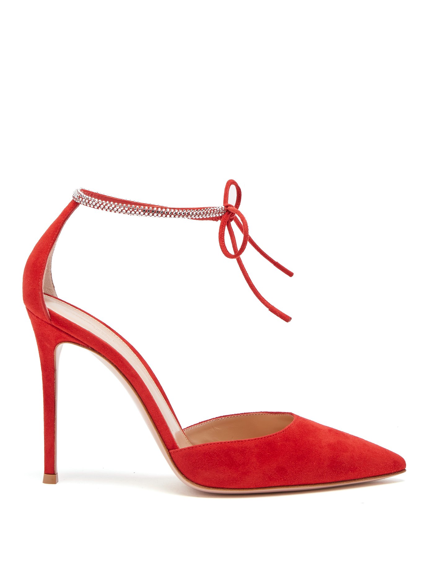 gianvito rossi red suede pumps
