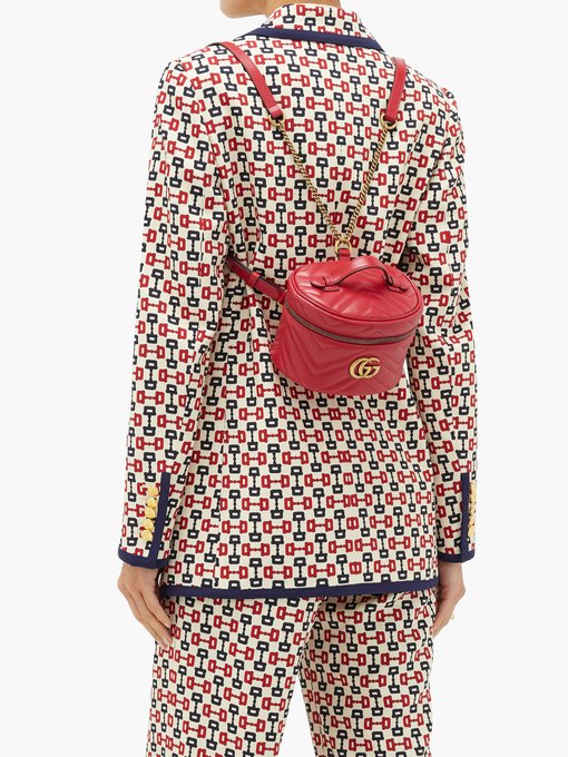 gucci gg marmont quilted leather backpack