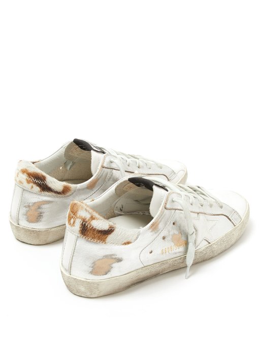 Superstar cow-print heel leather trainers | Golden Goose ...