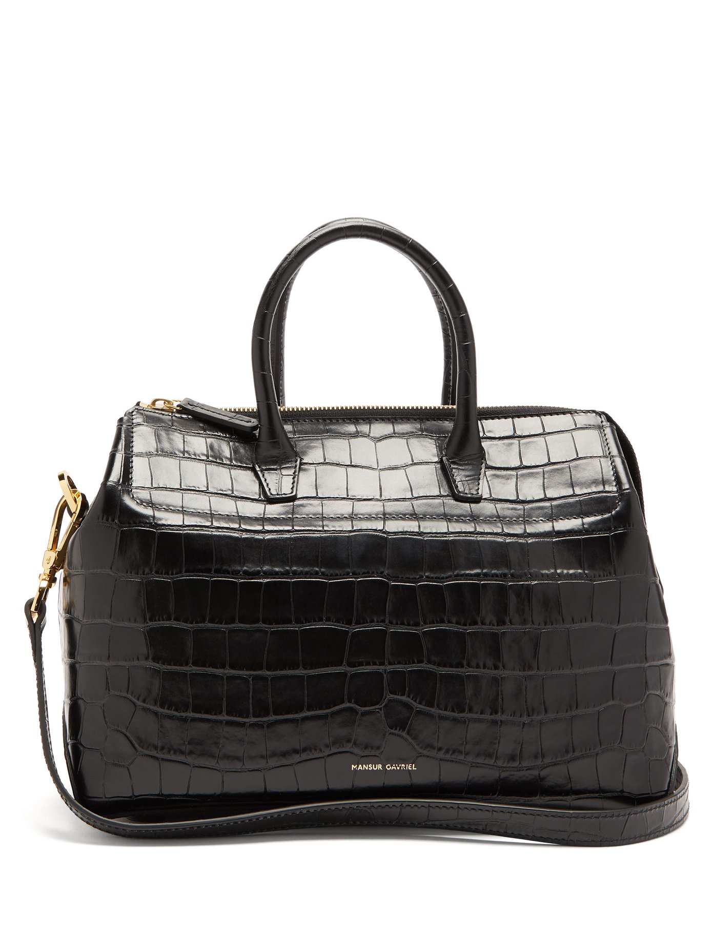 croc effect leather bag