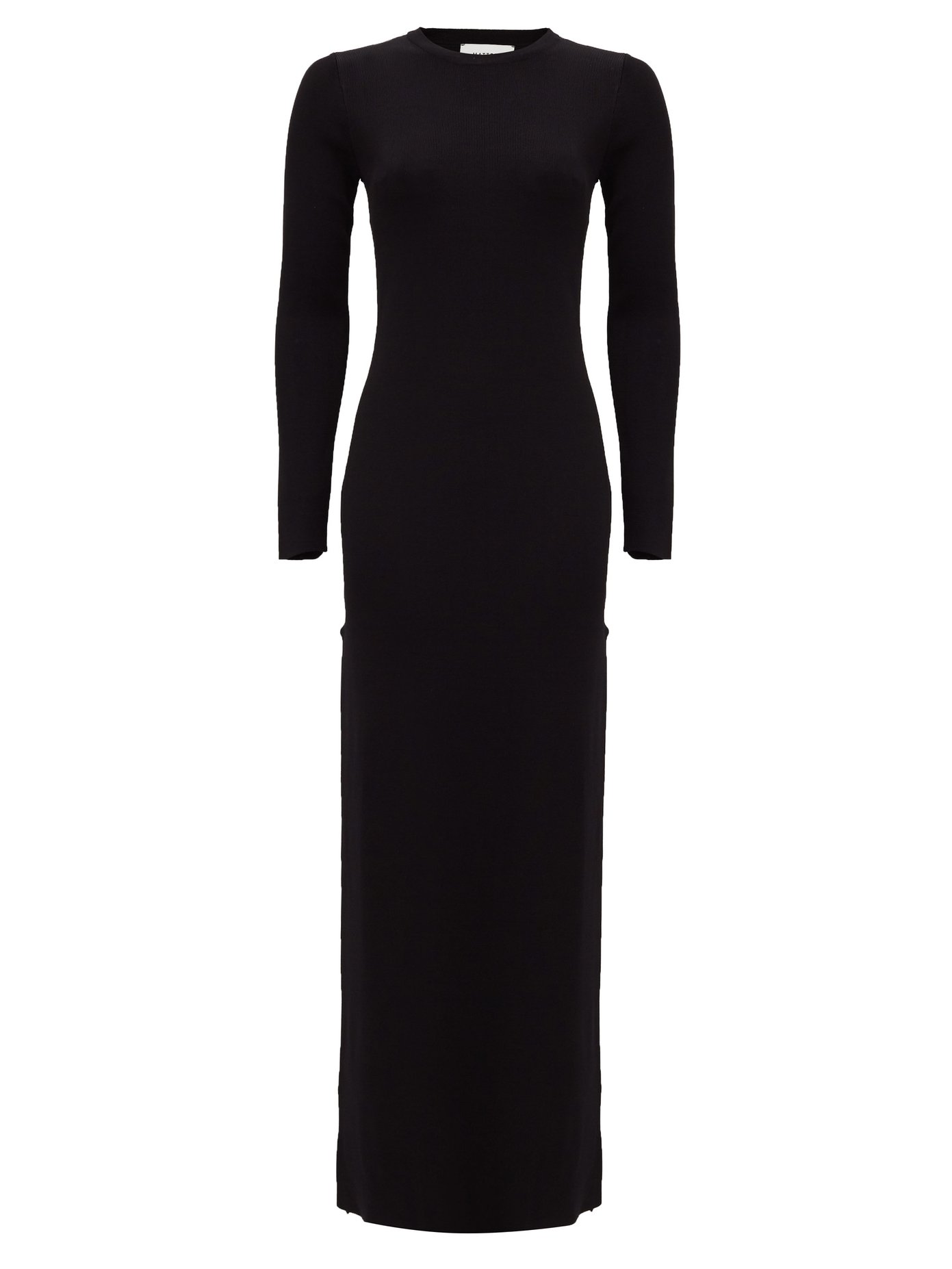 black knitted maxi dress