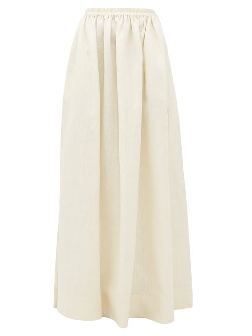 Hemline-slit linen-blend maxi skirt | Matteau | MATCHESFASHION UK