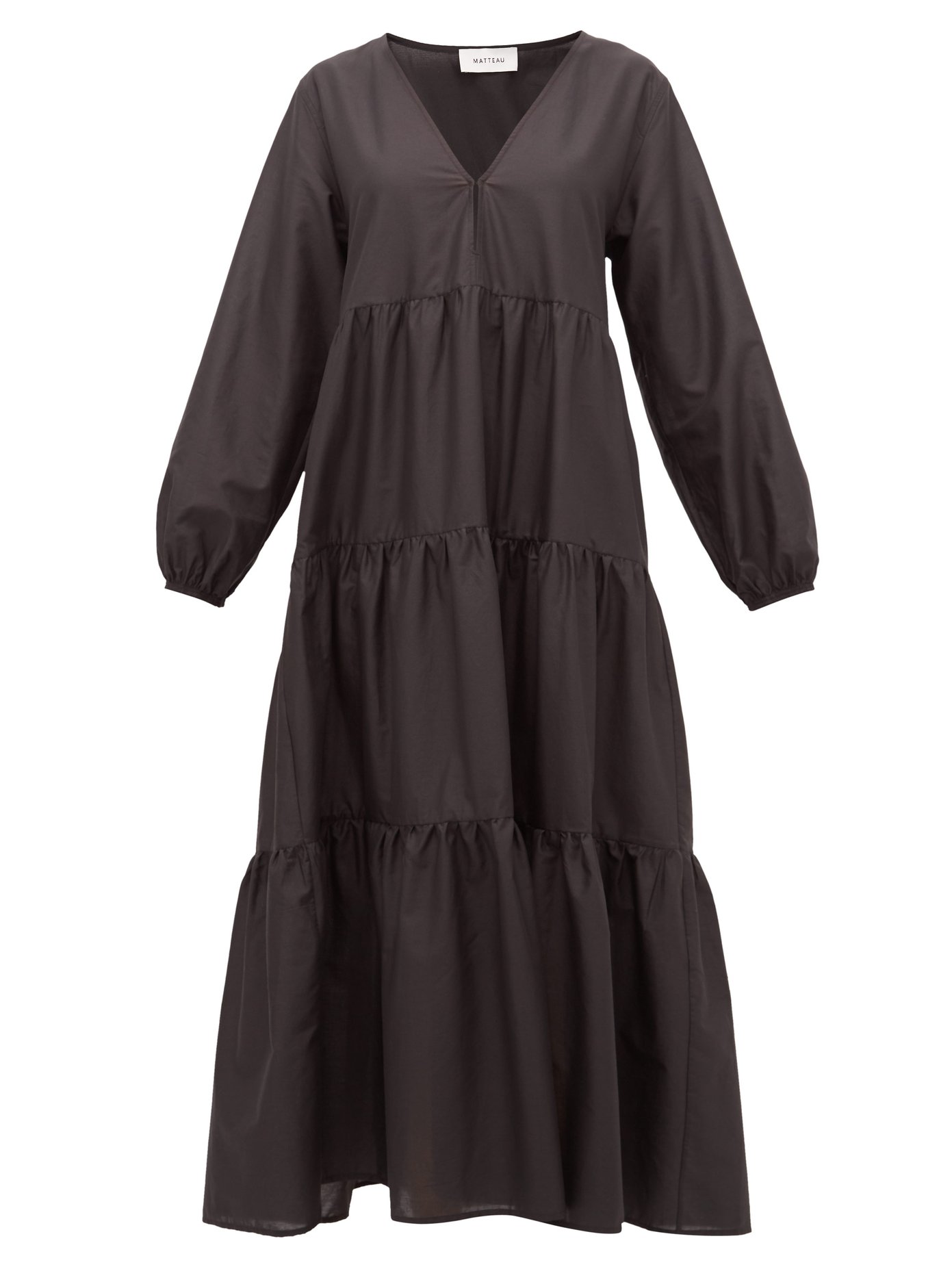cotton black dress with sleeves