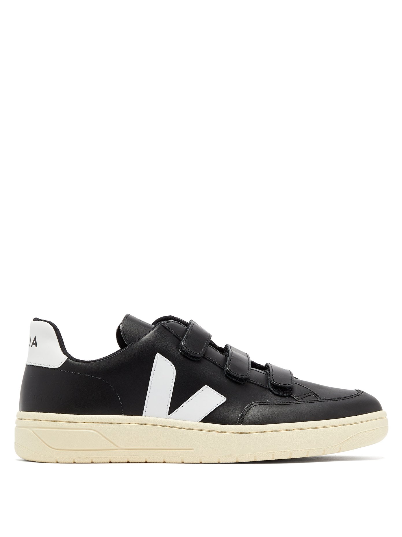 V-Lock Velcro-strap leather trainers 