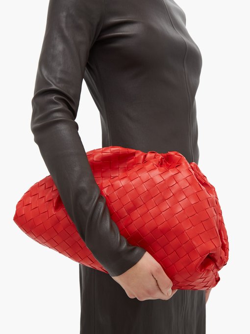 large red clutch bag