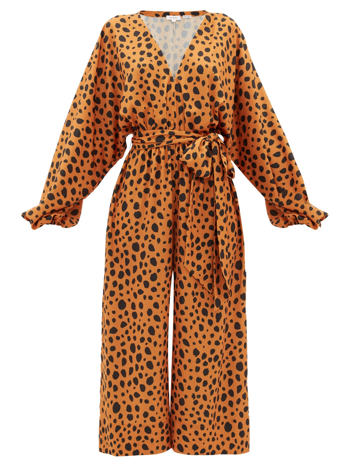 orange leopard jumpsuit