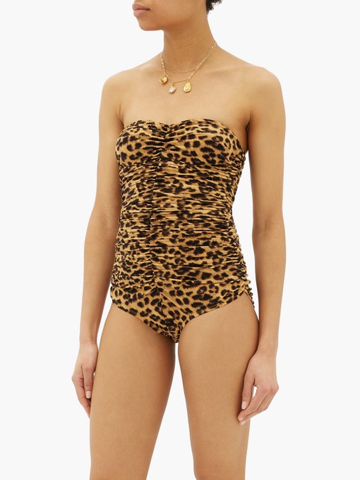 norma kamali leopard swimsuit