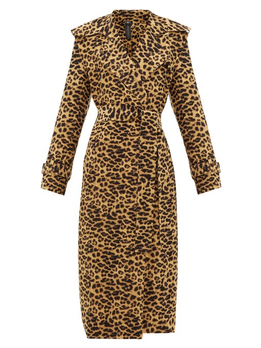 Double-breasted leopard-print trench coat | Norma Kamali ...