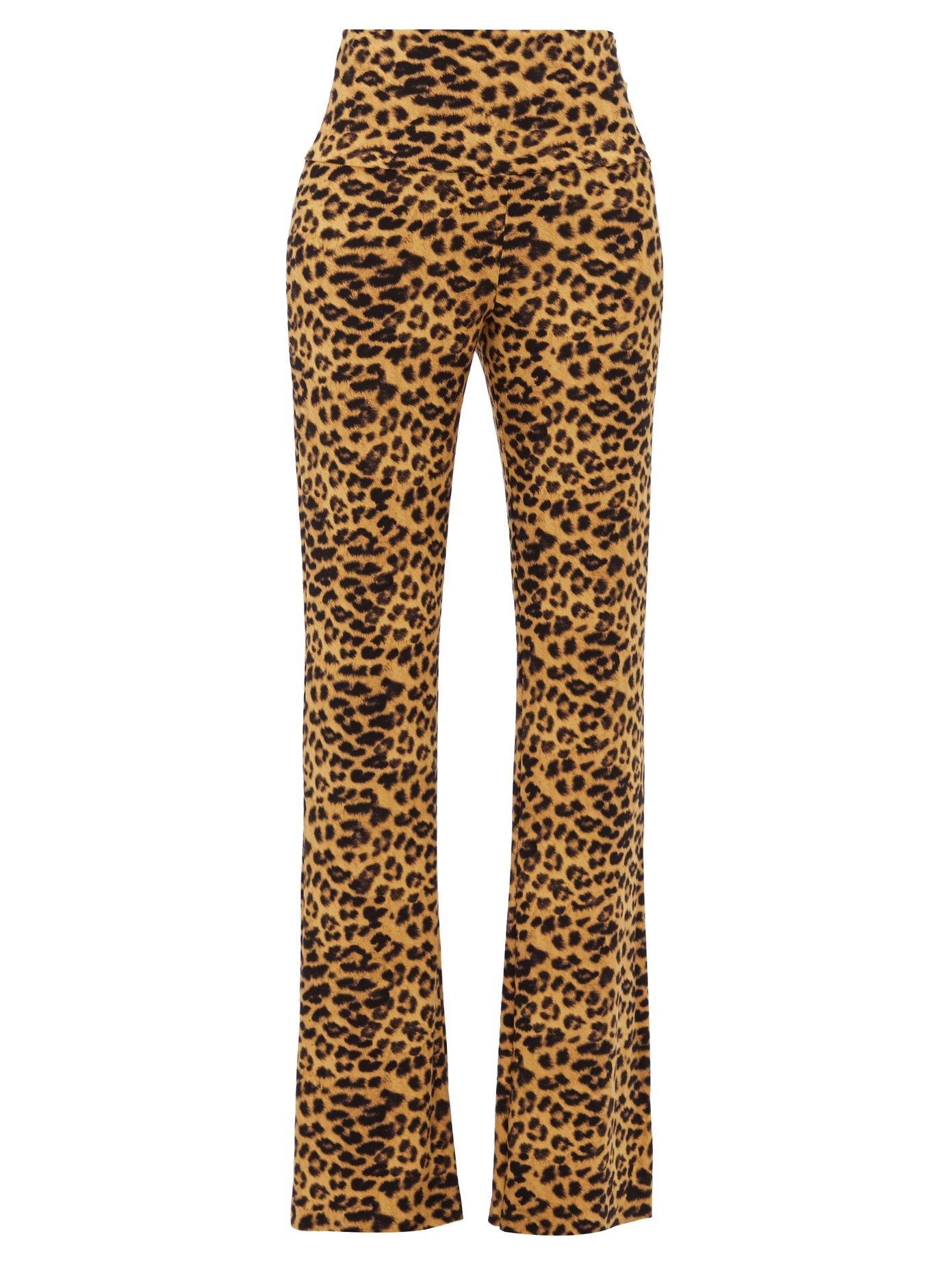 Leopard-print flared-leg jersey 
