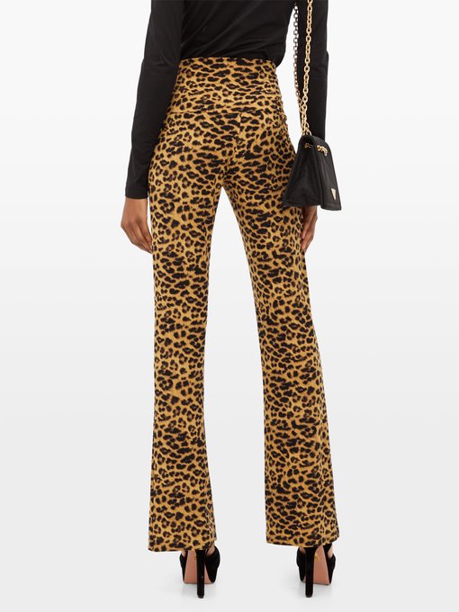 leopard print jersey trousers