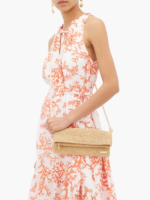 coral print dress