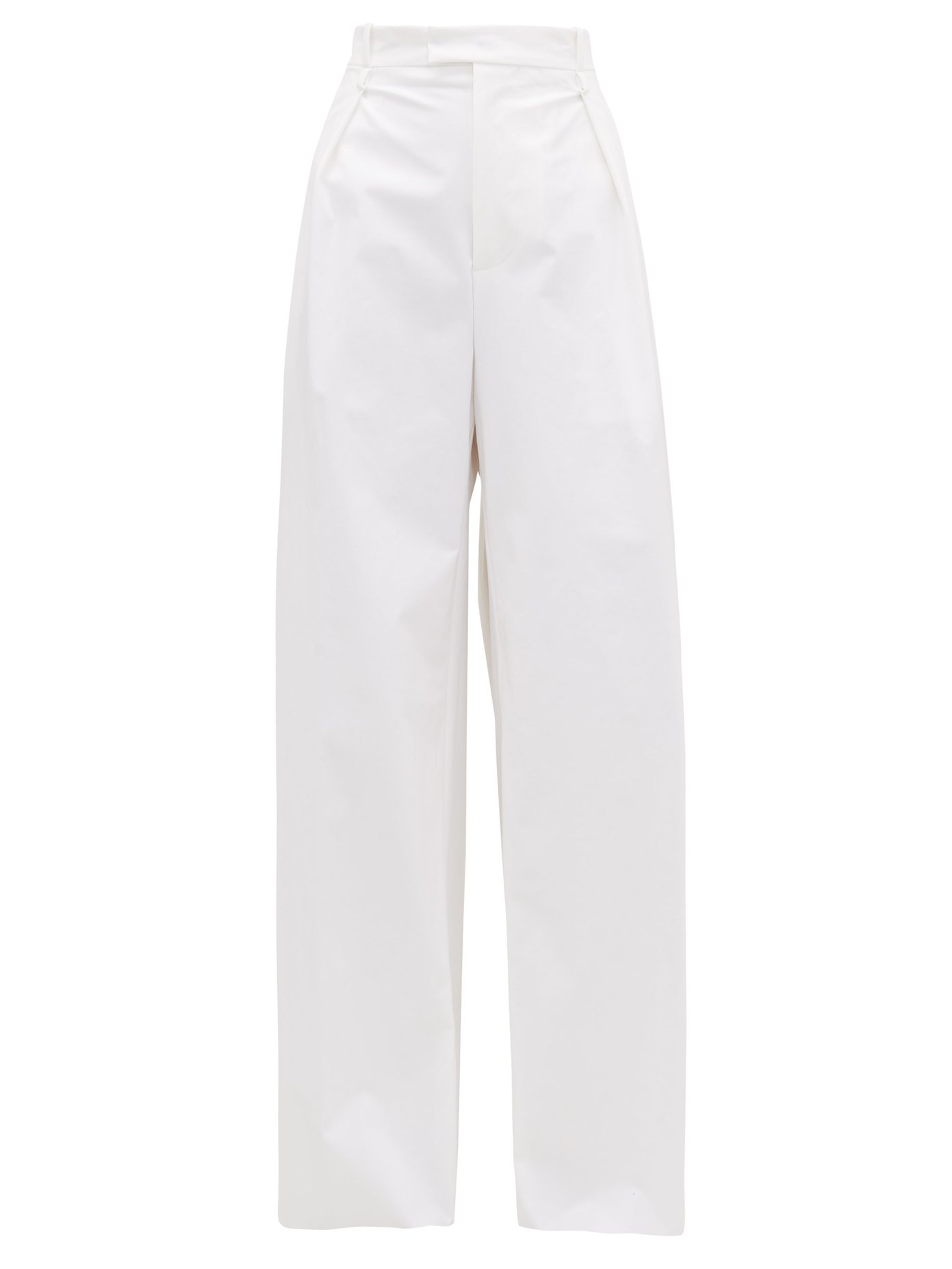 white wide leg trousers