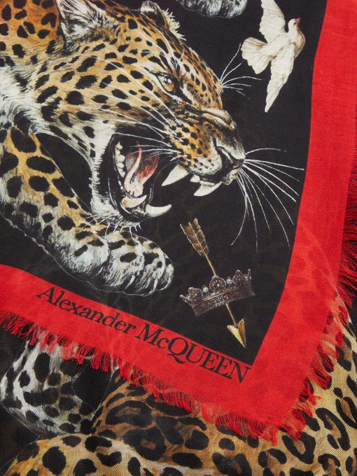 mcqueen leopard scarf