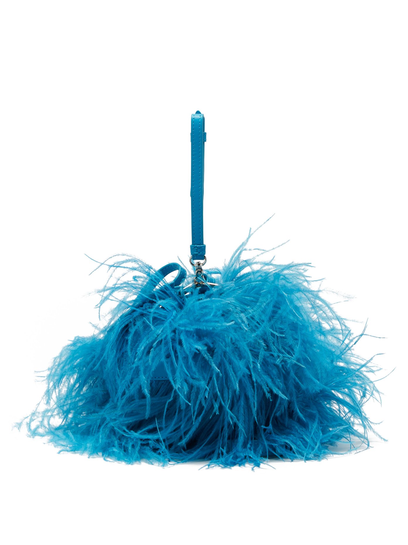 blue feather bag