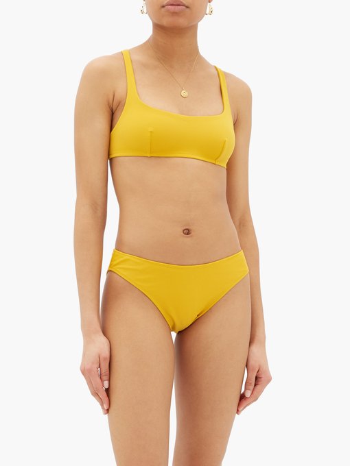 yellow scoop bikini top