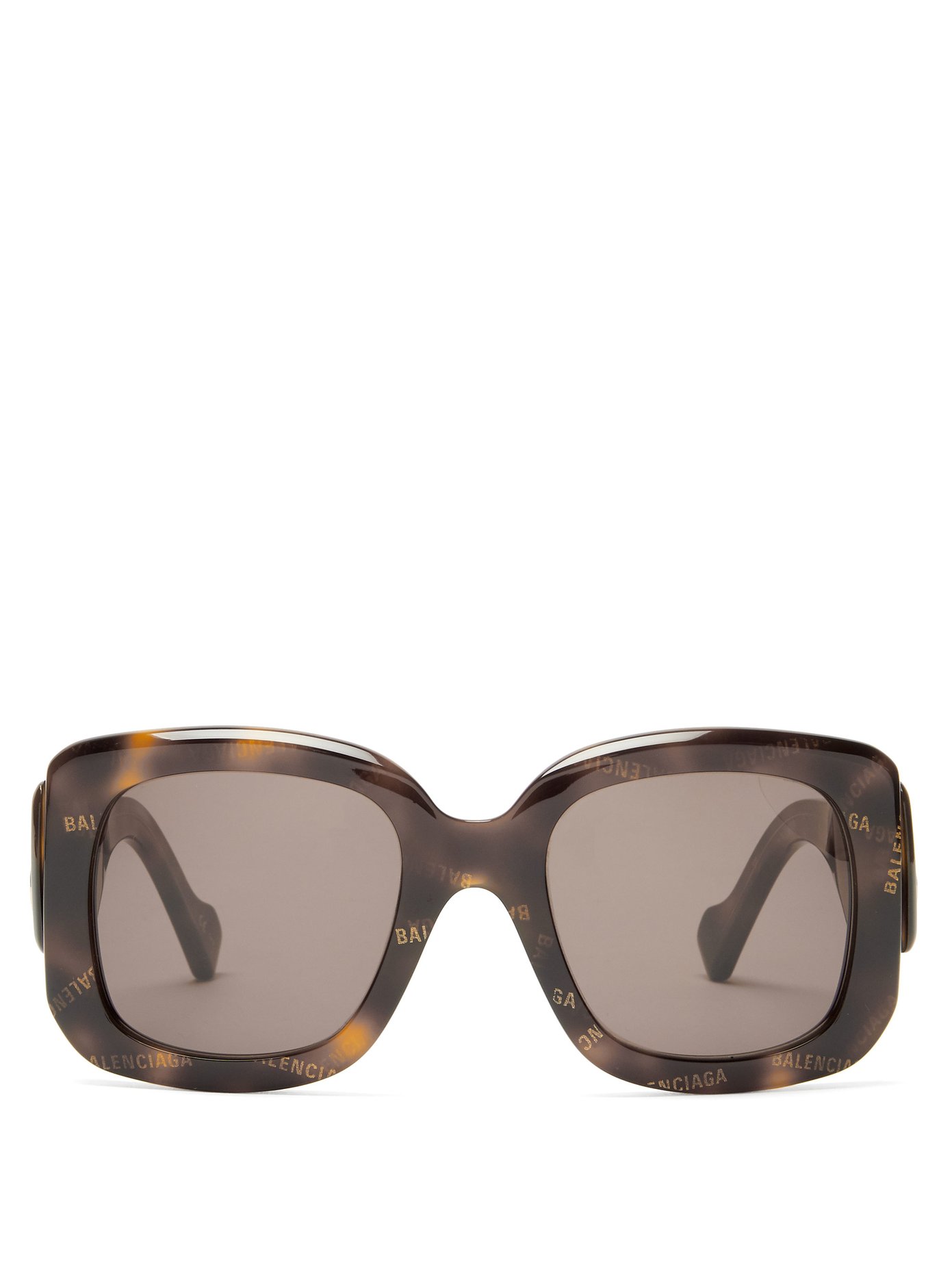 balenciaga d-frame two-tone acetate sunglasses