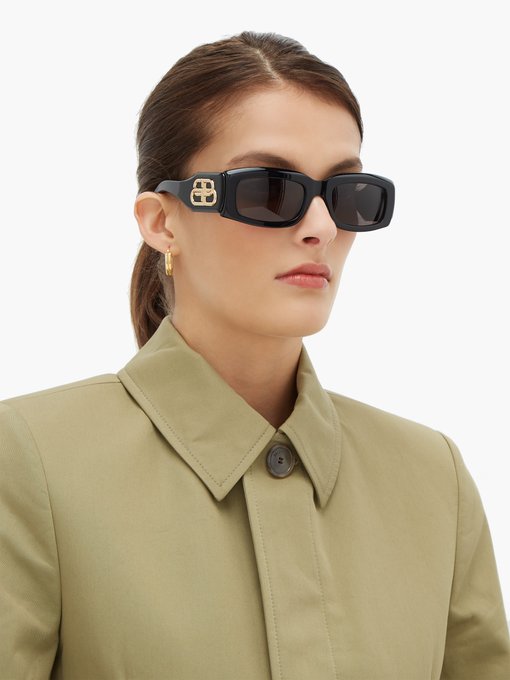 balenciaga runway rectangle sunglasses