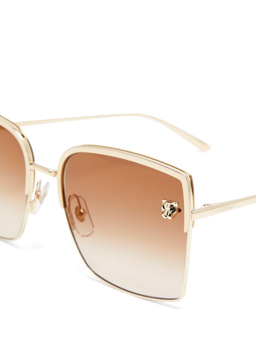 Panthère square-frame metal sunglasses | Cartier Eyewear ...