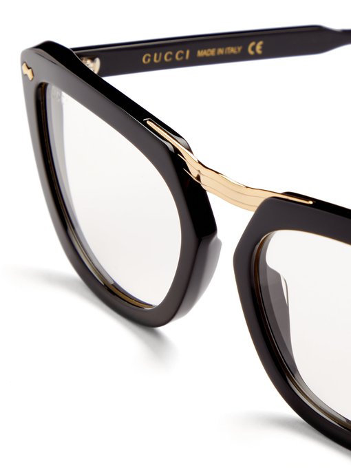 Cat-eye acetate glasses | Gucci 
