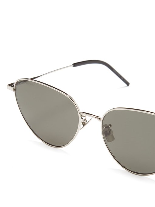 Triangular metal sunglasses | Saint Laurent | MATCHESFASHION AU