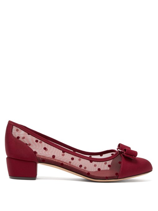 Vara Polka Dot Mesh Pumps Salvatore Ferragamo Matchesfashion Us 